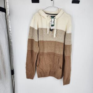Commerce Men's‎ Brown XL Gradient Stripe Hoodie NWT